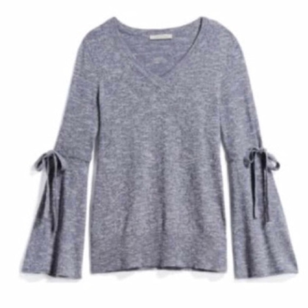 41 Hawthorn Sweater Sorra Knit V-Neck Tied Bell Sleeve Top Size Small Women